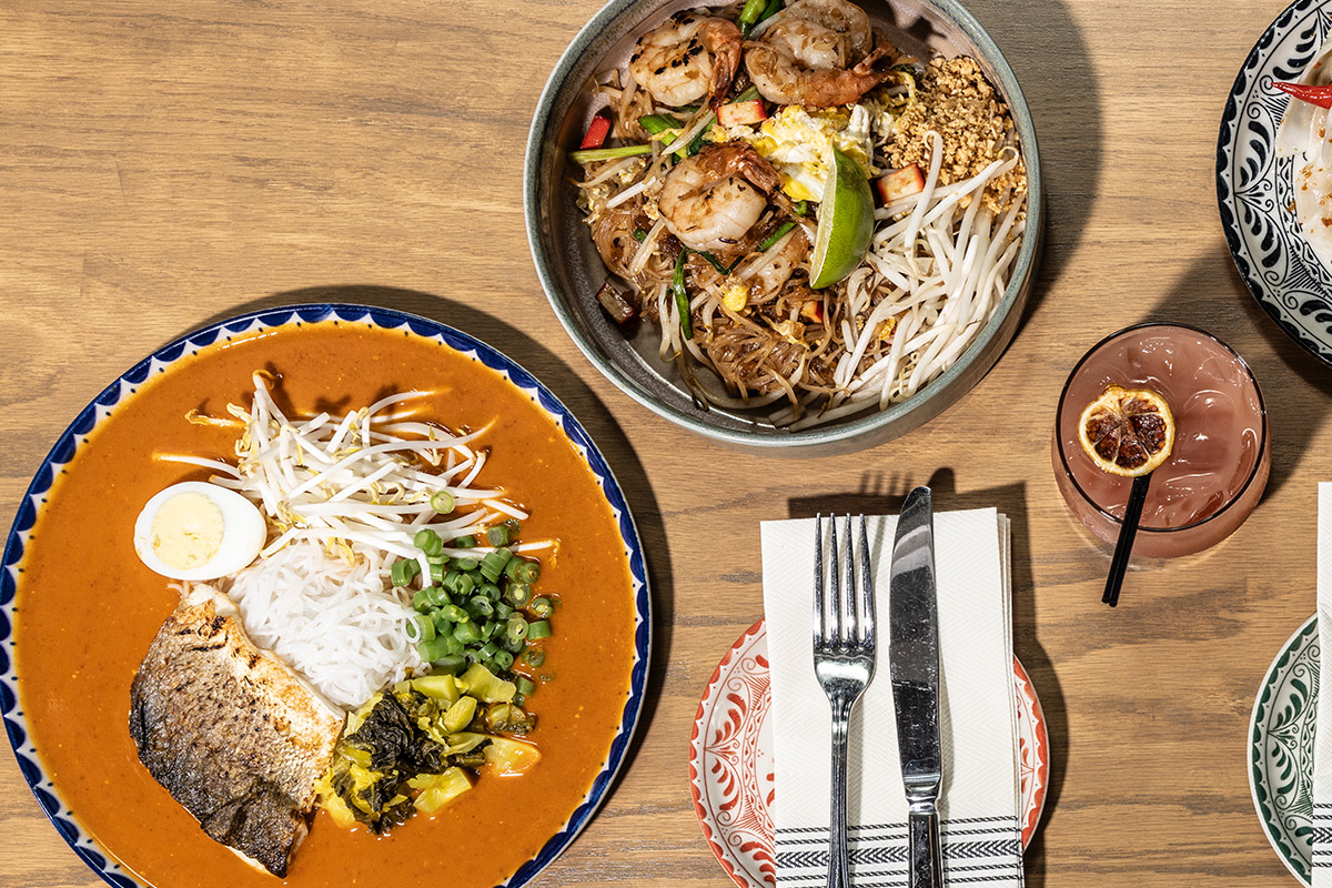 Plates of food at Sorn Thai