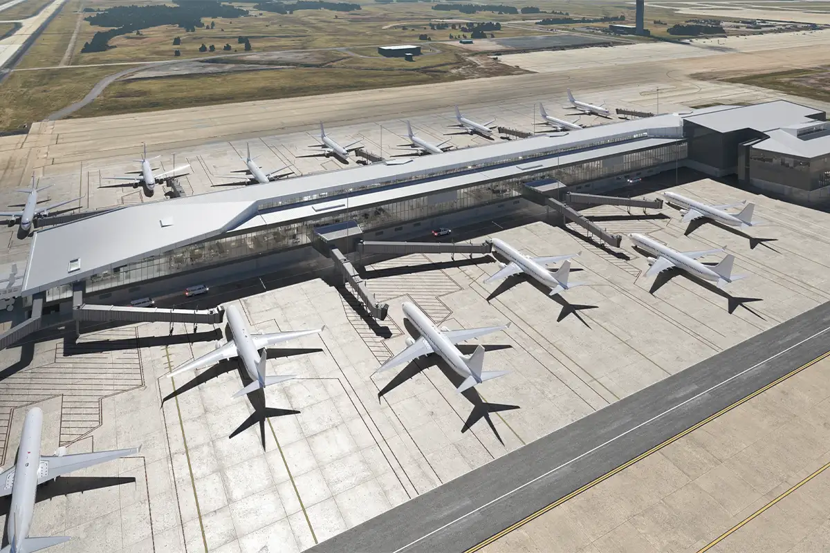 Rendering of Concourse E at Dulles