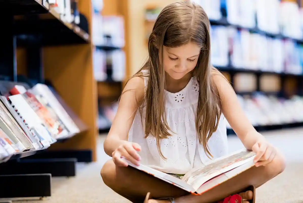 girl reading a book