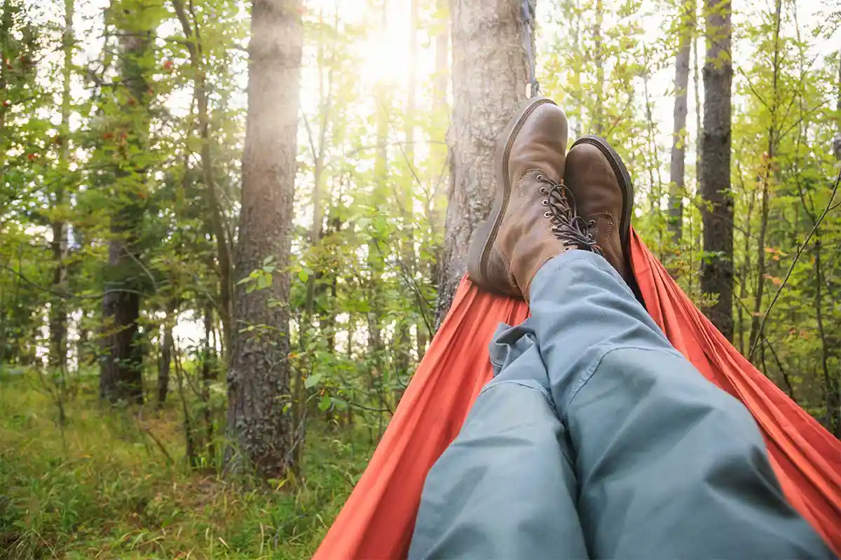Person in hammock