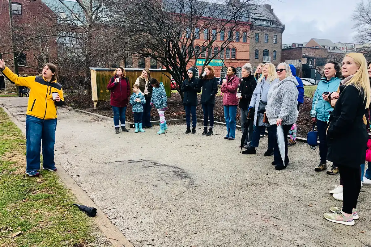 Hope Nelson leading Hot Chocolate History Tour
