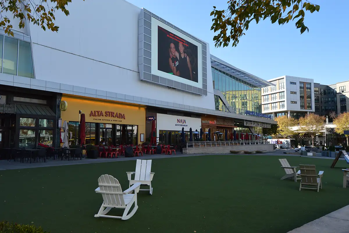The turf lawn in the Mosaic District.