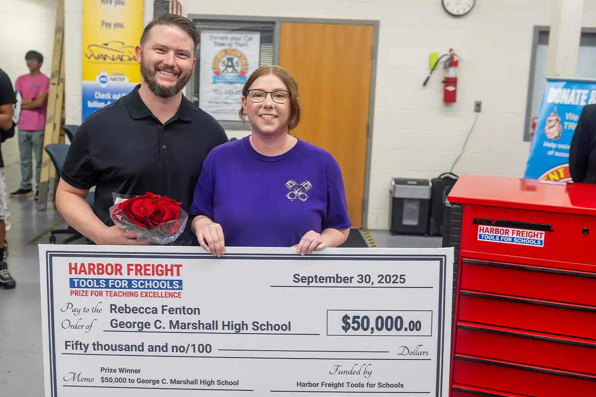 FCPS Automotive Instructor Rebecca Fenton and her husband
