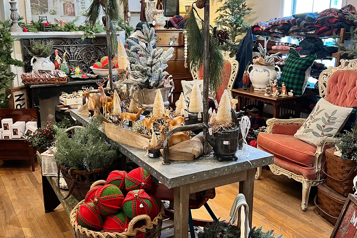 Lucketts store with holiday merchandise