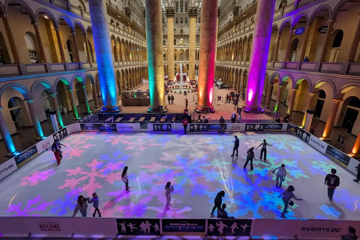 Skating rink at National Building Museum